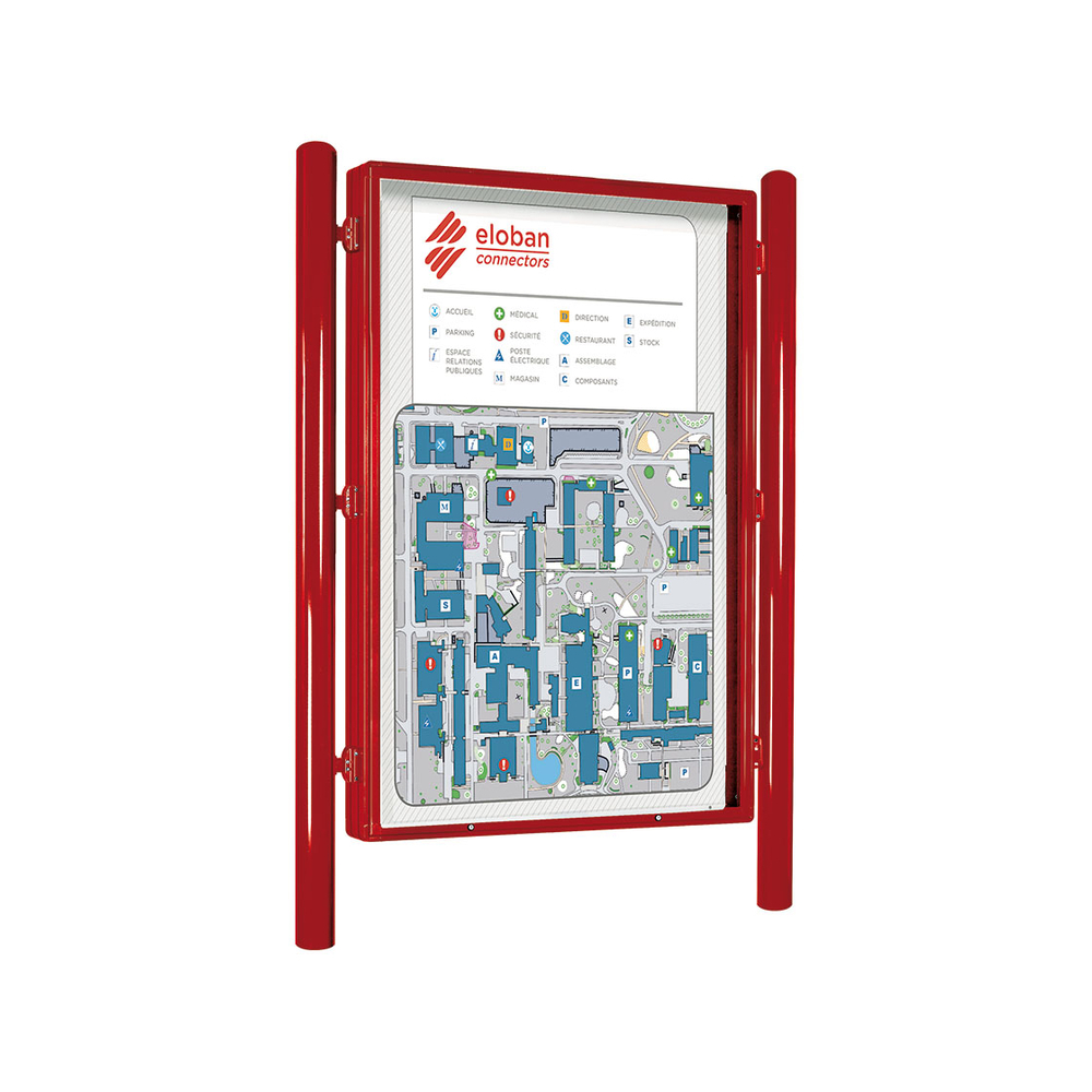 Panneau-vitrine Carrefour RAL3004 - Double face - 1860x1310mm - PROCITY - 573100.3004