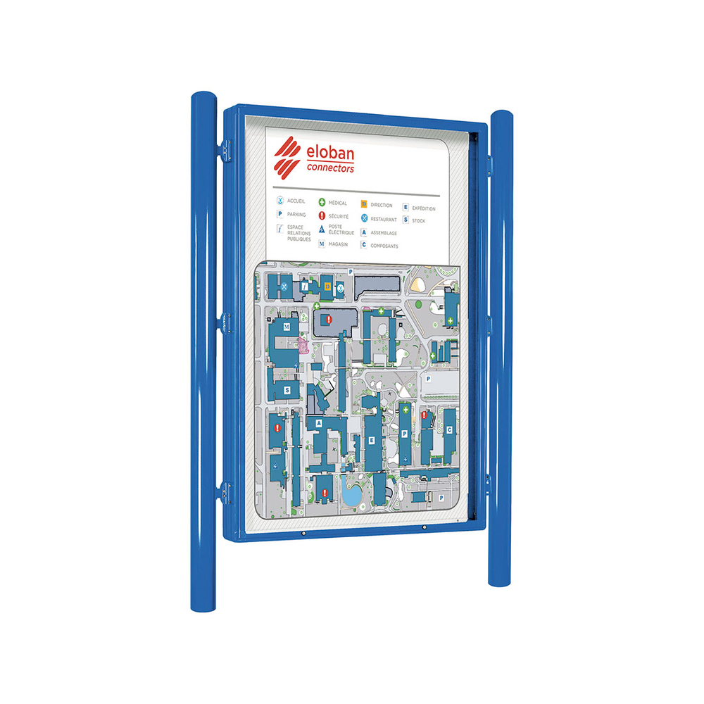 Panneau-vitrine Carrefour RAL5010 - Double face - 1860x1310mm - PROCITY - 573100.5010