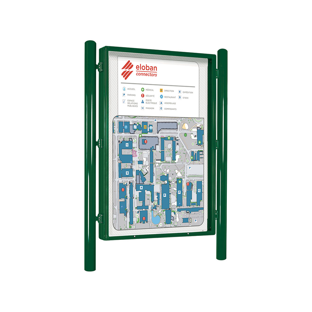Panneau-vitrine Carrefour RAL6005 - Double face - 1860x1310mm - PROCITY - 573100.6005