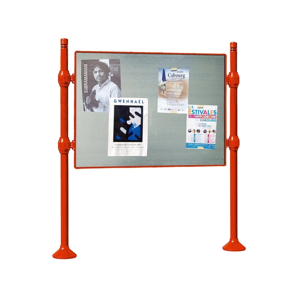 Panneau d'affichage libre City RAL3020 - 870x1225 - Module initial - Sans bandeau-titre - PROCITY - 591010.3020