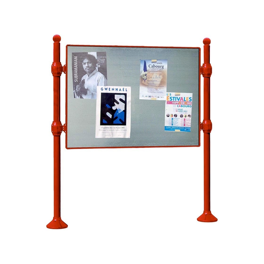 Panneau d'affichage libre Boule RAL3004 - 870x1225 - Module initial - Sans bandeau-titre - PROCITY - 591012.3004