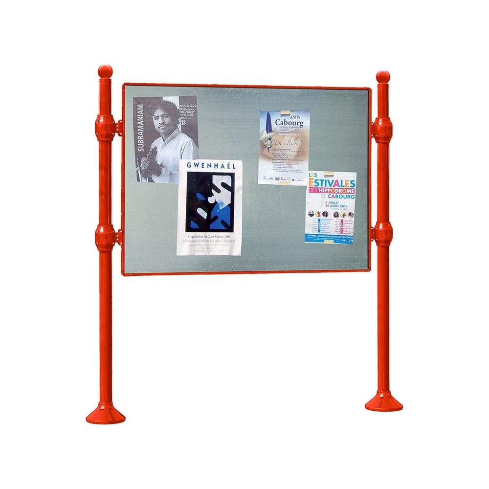 Panneau d'affichage libre Boule RAL3020 - 870x1225 - Module initial - Sans bandeau-titre - PROCITY - 591012.3020