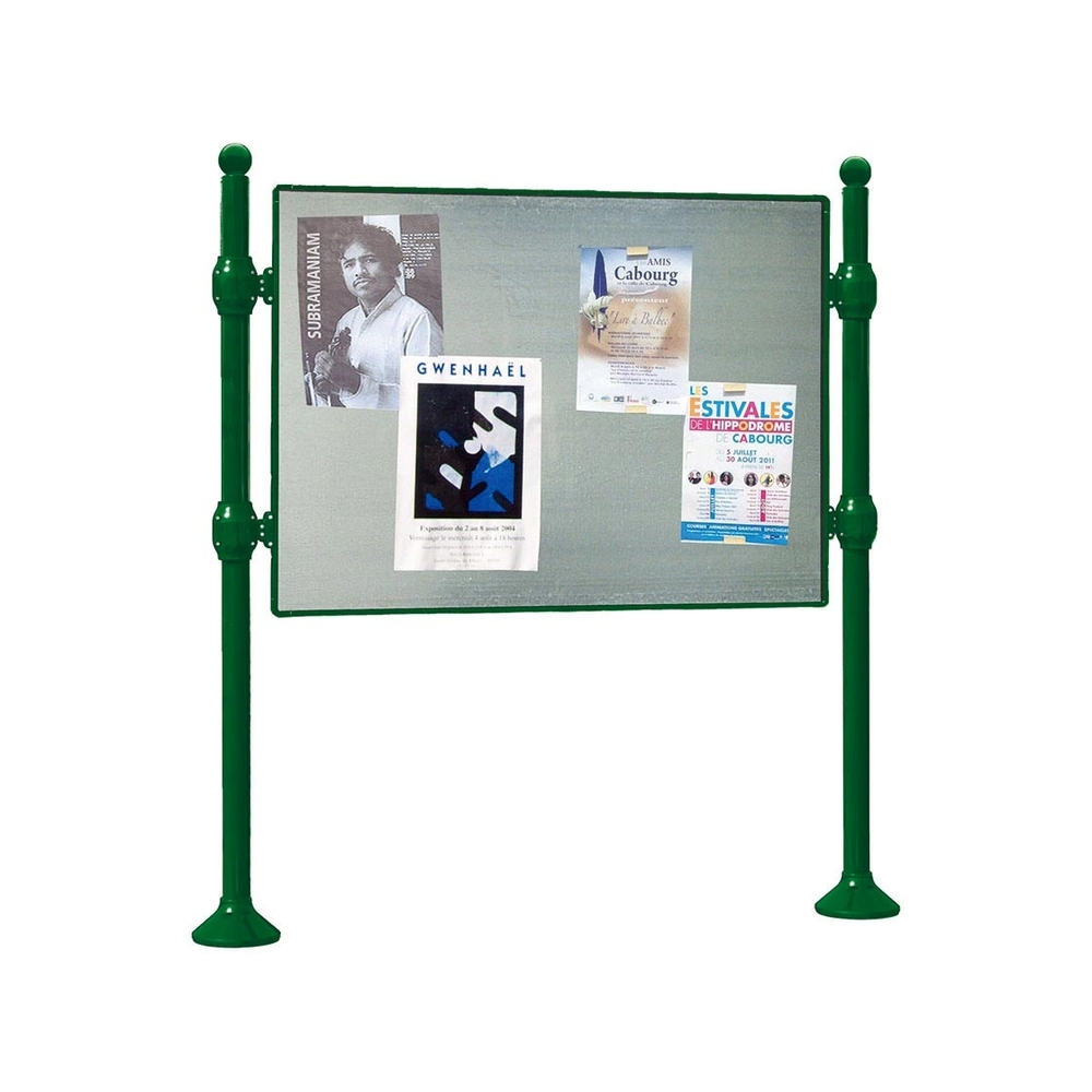 Panneau d'affichage libre Boule RAL6005 - 870x1225 - Module initial - Sans bandeau-titre - PROCITY - 591012.6005