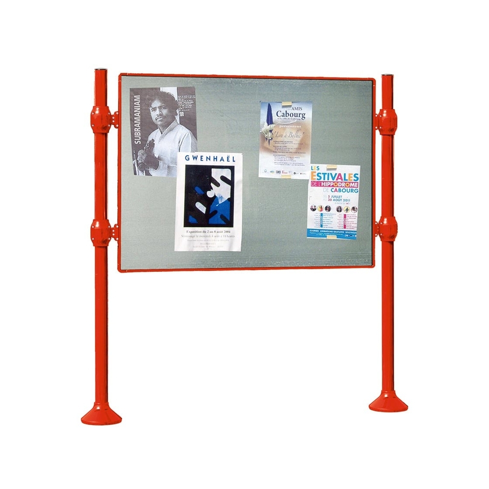 Panneau d'affichage libre Inox brossé RAL3020 - 870x1225 - Module initial - Sans bandeau-titre - PROCITY - 591019.3020