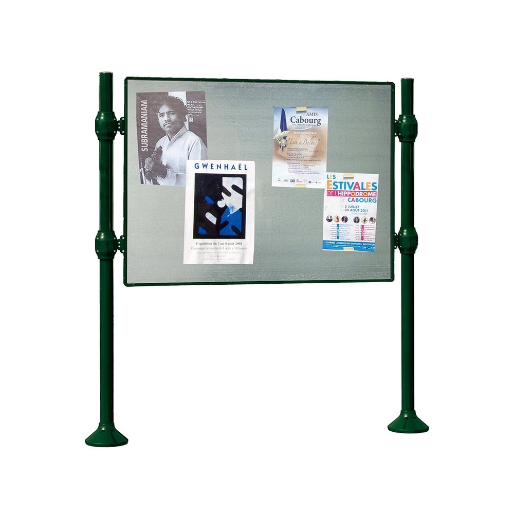 Panneau d'affichage libre Inox brossé RAL6005 - 870x1225 - Module initial - Sans bandeau-titre - PROCITY - 591019.6005