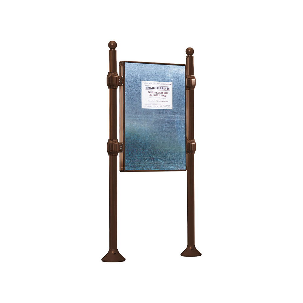 Panneau d'affichage libre Boule RAL8017 - 1225x870 - Module initial - Sans bandeau-titre - PROCITY - 591042.8017
