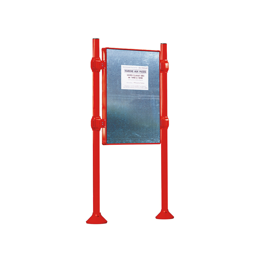 Panneau d'affichage libre Inox brossé RAL3020 - 1225x870 - Module initial - Sans bandeau-titre - PROCITY - 591049.3020