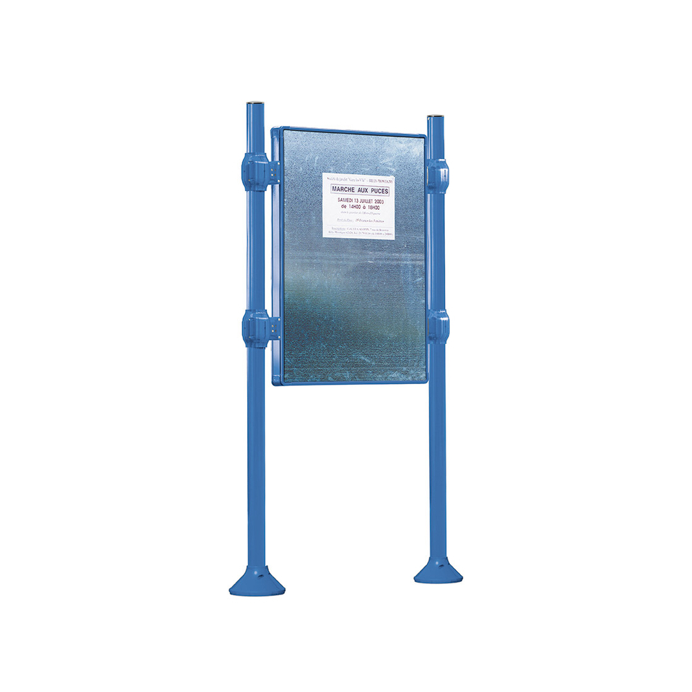 Panneau d'affichage libre Inox brossé RAL5010 - 1225x870 - Module initial - Sans bandeau-titre - PROCITY - 591049.5010