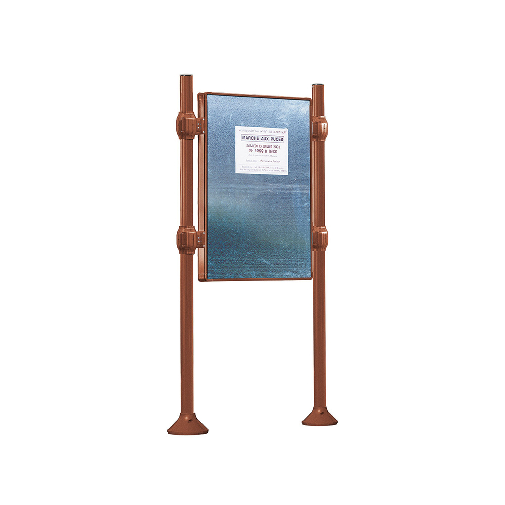 Panneau d'affichage libre Inox brossé Aspect Corten - 1225x870 - Module initial - Sans bandeau-titre - PROCITY - 591049.S025