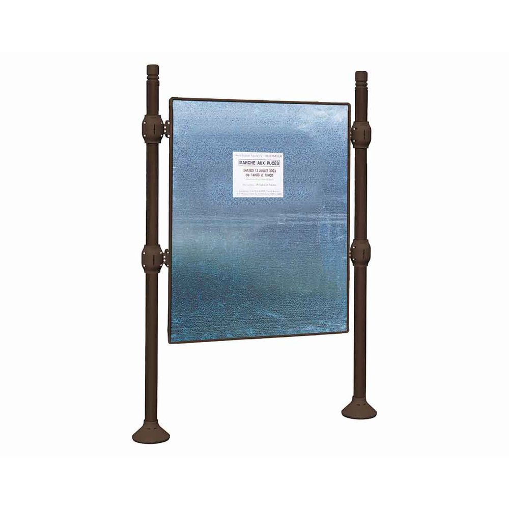 Panneau d'affichage libre City RAL8017 - 1670x1225 - Module initial - Sans bandeau-titre - PROCITY - 591100.8017