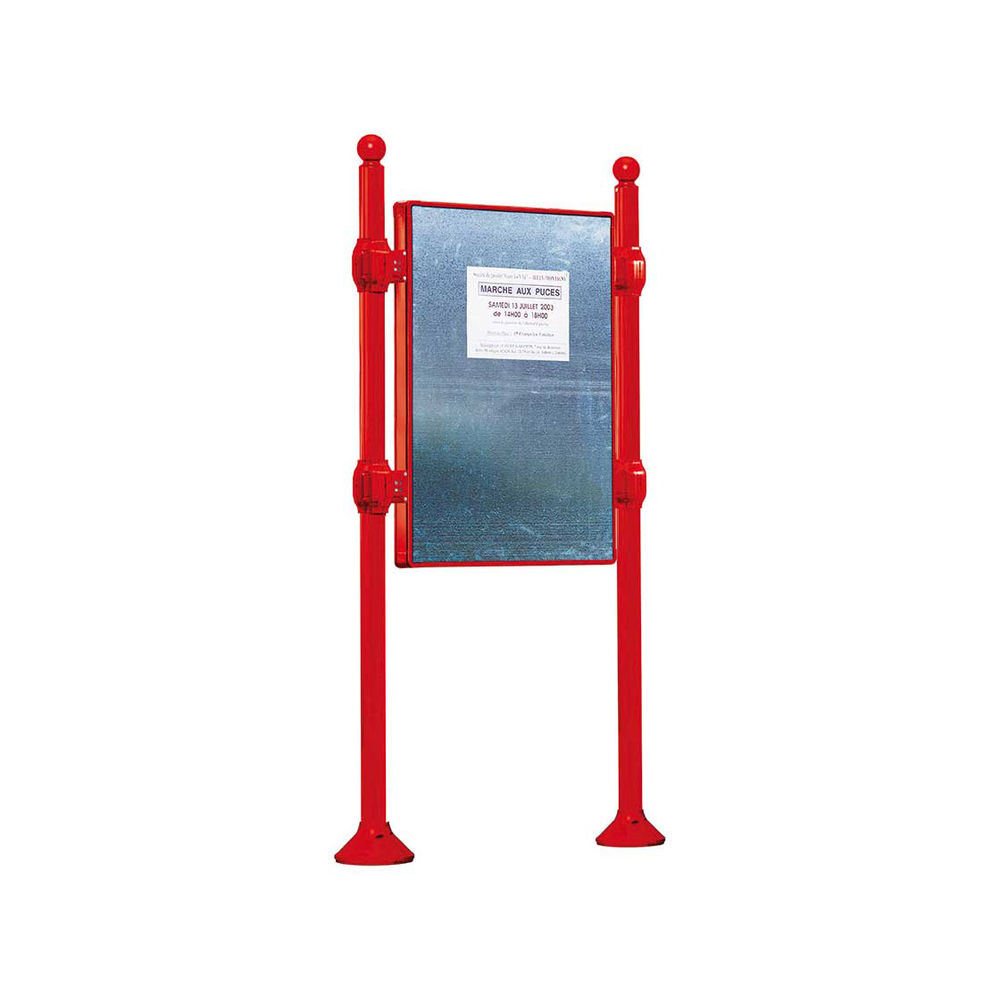 Panneau d'affichage libre Boule RAL3020 - 1670x1225 - Module initial - Sans bandeau-titre - PROCITY - 591102.3020