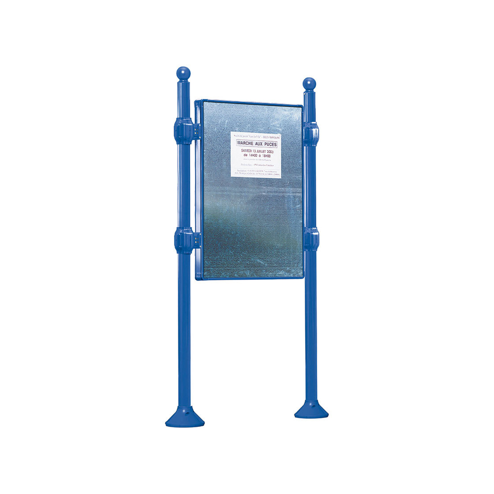 Panneau d'affichage libre Boule RAL5010 - 1670x1225 - Module initial - Sans bandeau-titre - PROCITY - 591102.5010