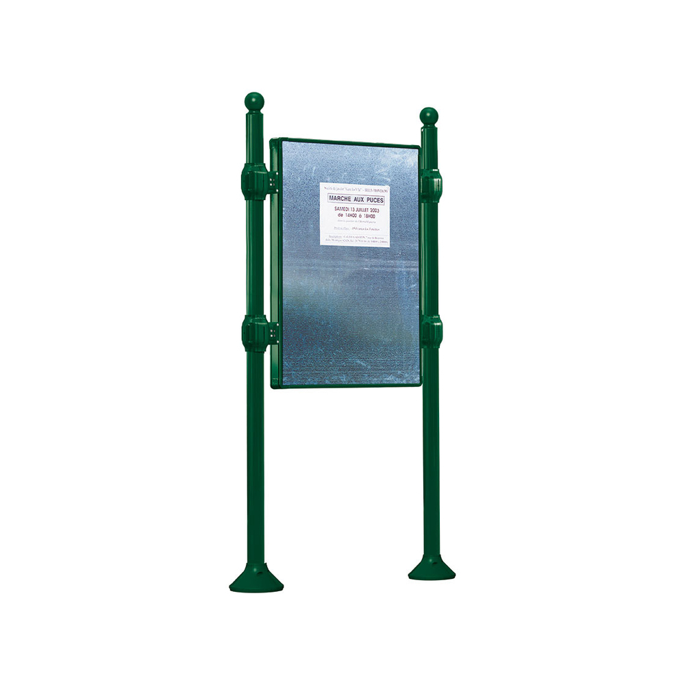 Panneau d'affichage libre Boule RAL6005 - 1670x1225 - Module initial - Sans bandeau-titre - PROCITY - 591102.6005