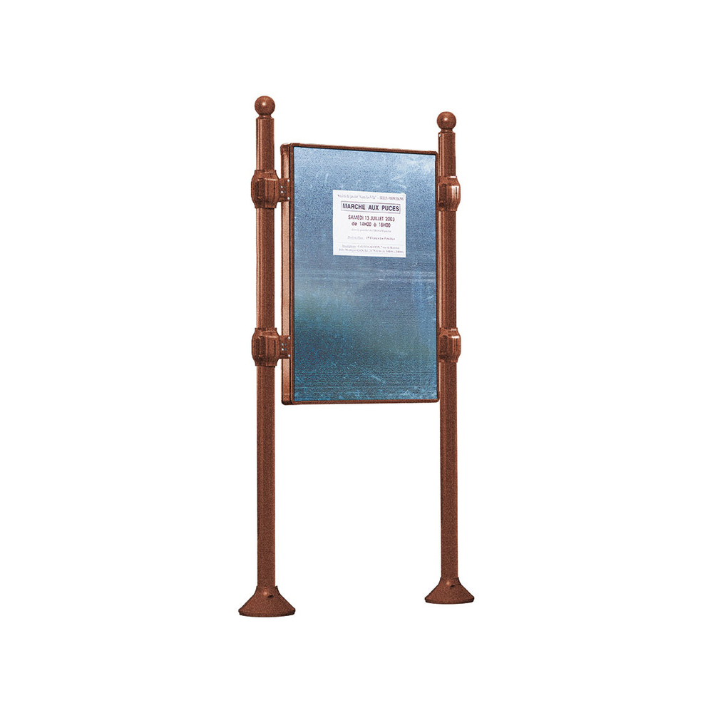 Panneau d'affichage libre Boule Aspect Corten - 1670x1225 - Module initial - Sans bandeau-titre - PROCITY - 591102.S025