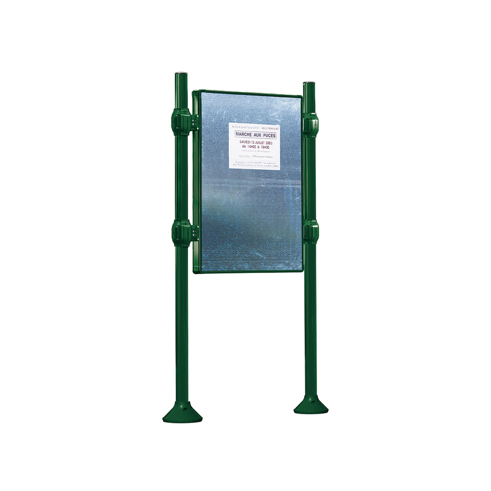 Panneau d'affichage libre Inox brossé RAL6005 - 1670x1225 - Module initial - Sans bandeau-titre - PROCITY - 591109.6005