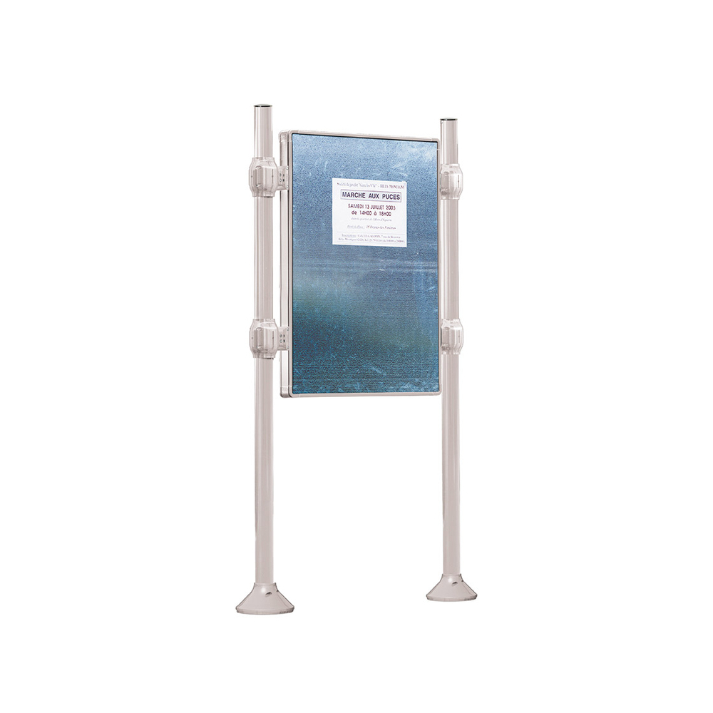 Panneau d'affichage libre Inox brossé RAL7044 - 1670x1225 - Module initial - Sans bandeau-titre - PROCITY - 591109.7044