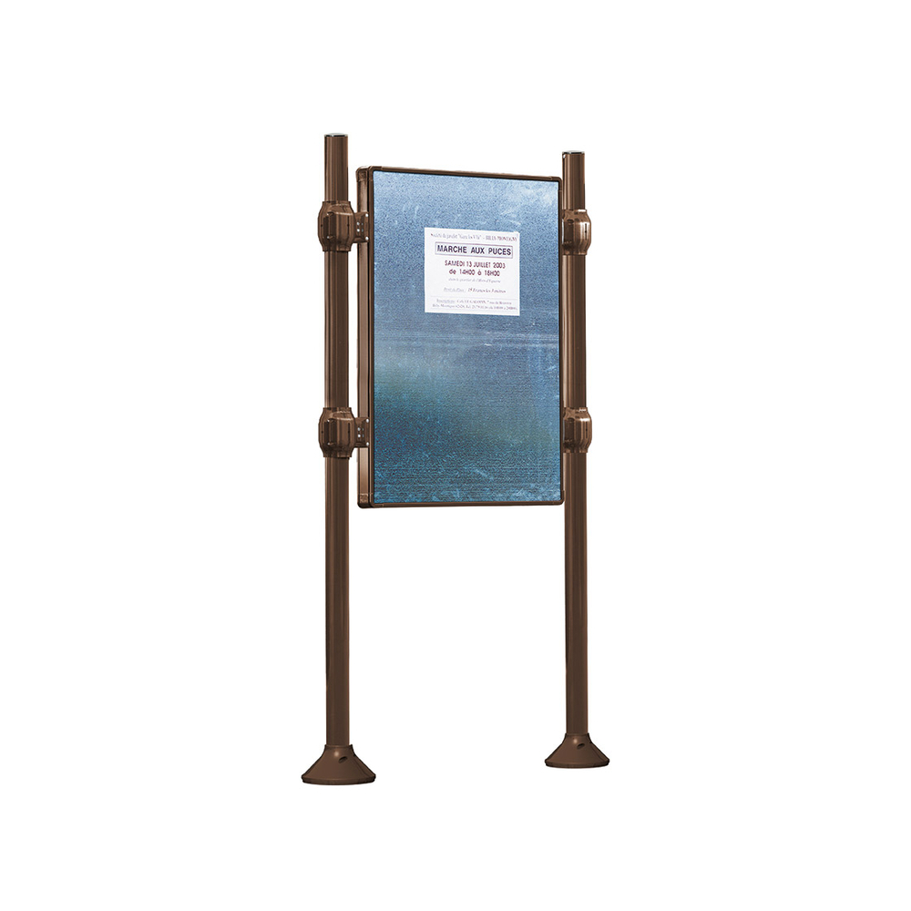 Panneau d'affichage libre Inox brossé RAL8017 - 1670x1225 - Module initial - Sans bandeau-titre - PROCITY - 591109.8017