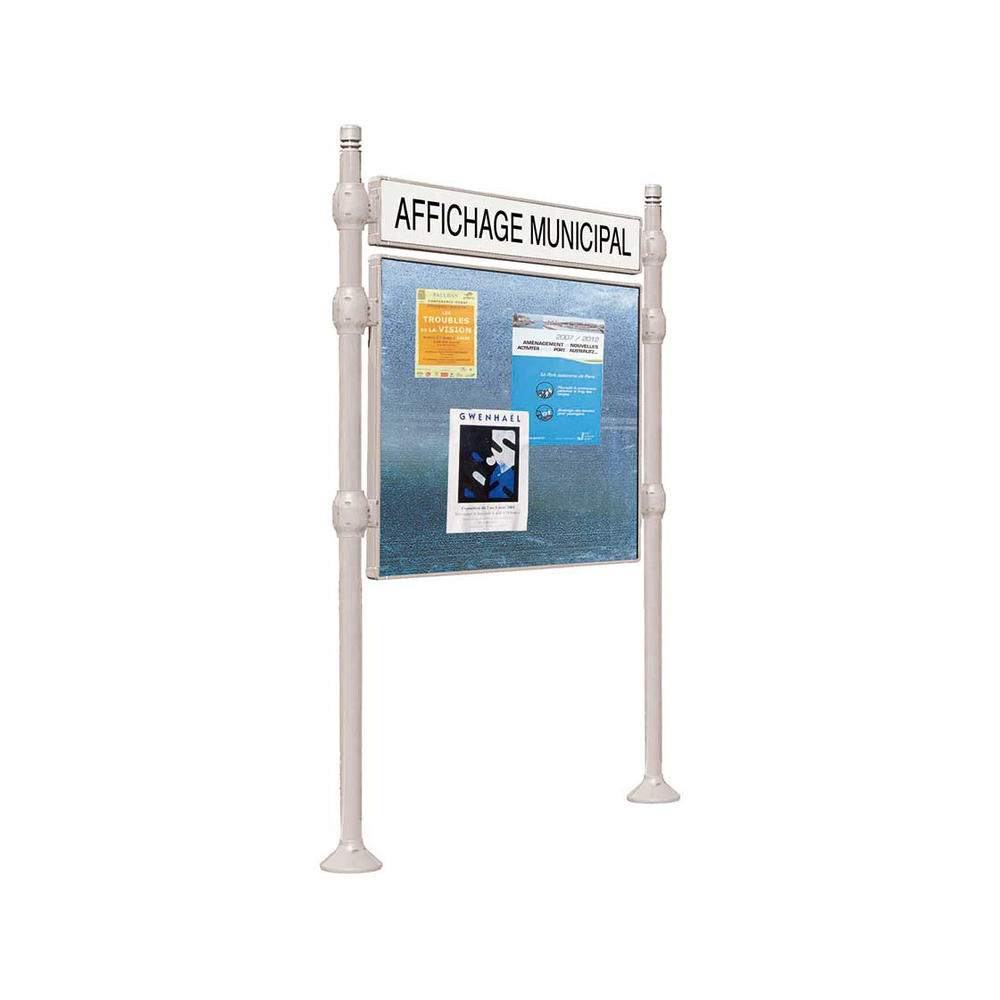 Panneau d'affichage libre City RAL7044 - 870x1225 - Module initial - Bandeau-titre - PROCITY - 591130.7044