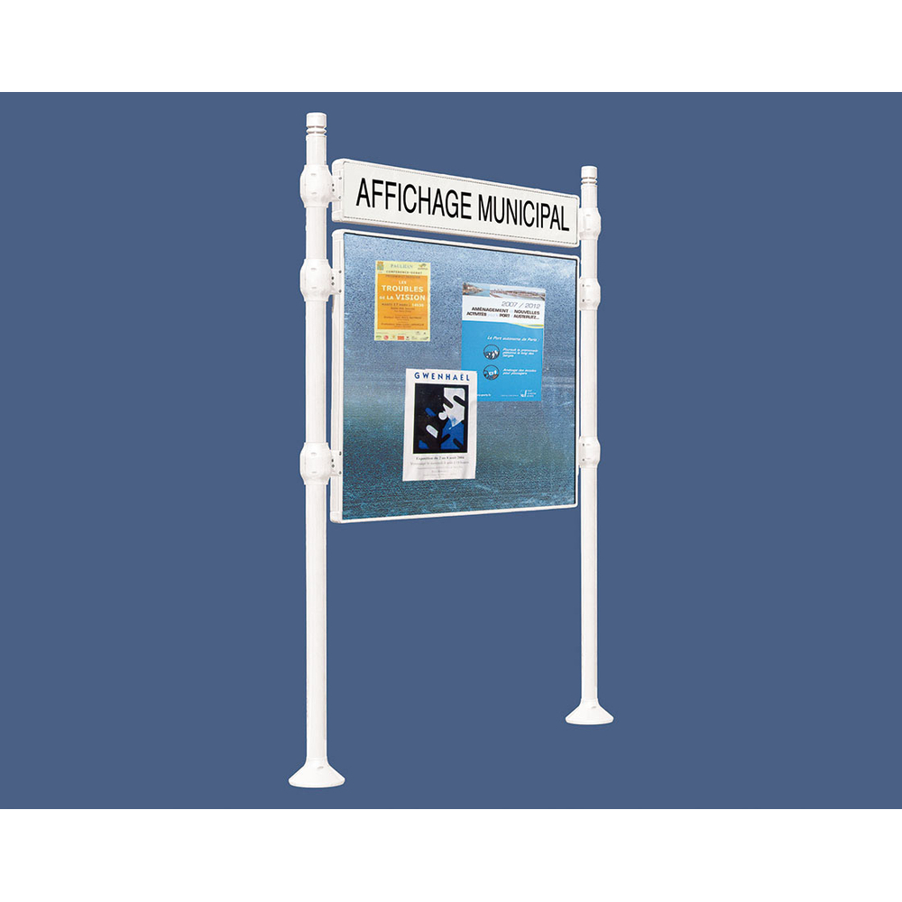 Panneau d'affichage libre City RAL9010 - 870x1225 - Module initial - Bandeau-titre - PROCITY - 591130.9010