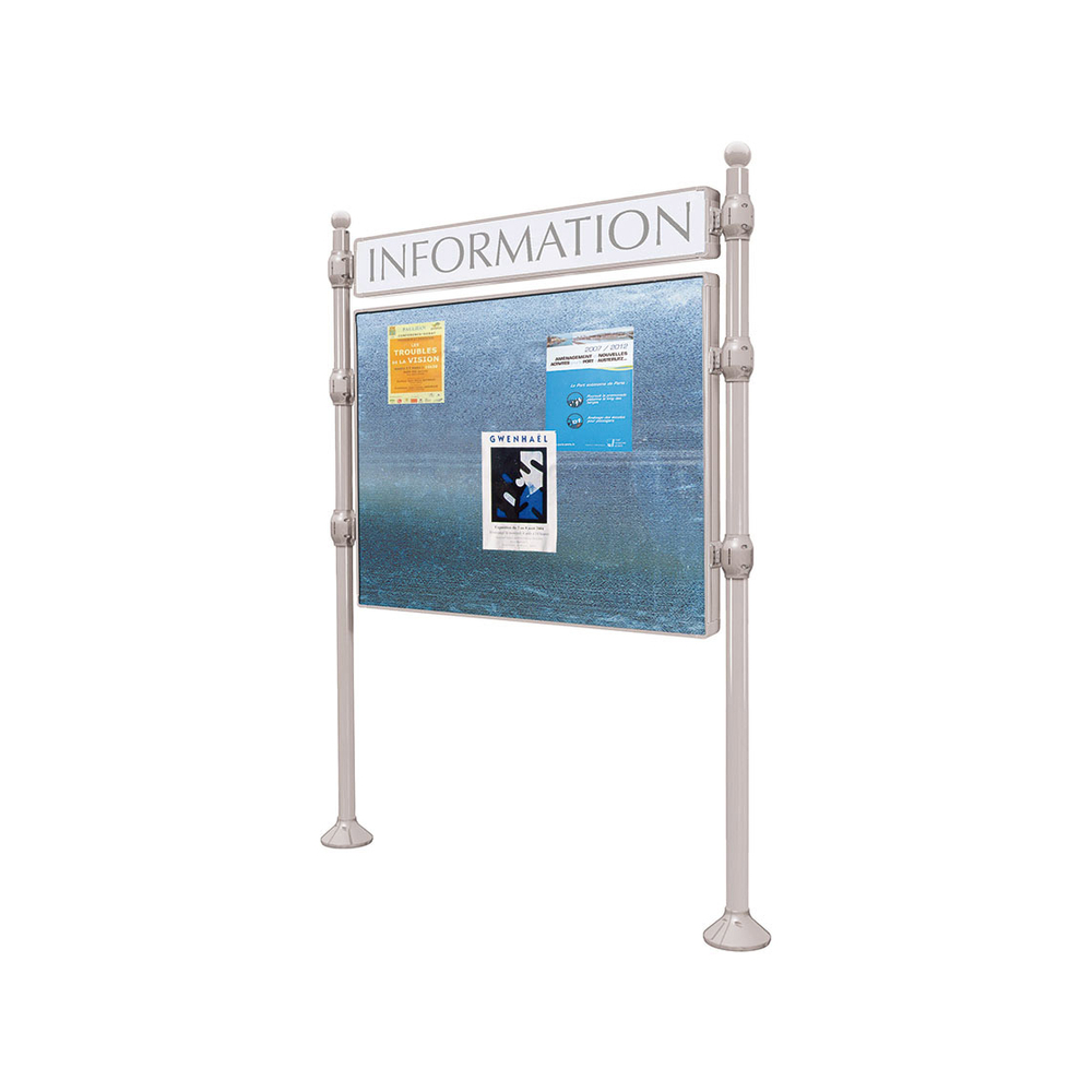 Panneau d'affichage libre Boule RAL7044 - 870x1225 - Module initial - Bandeau-titre - PROCITY - 591132.7044