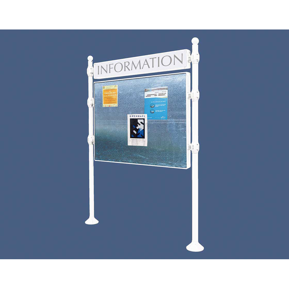 Panneau d'affichage libre Boule RAL9010 - 870x1225 - Module initial - Bandeau-titre - PROCITY - 591132.9010