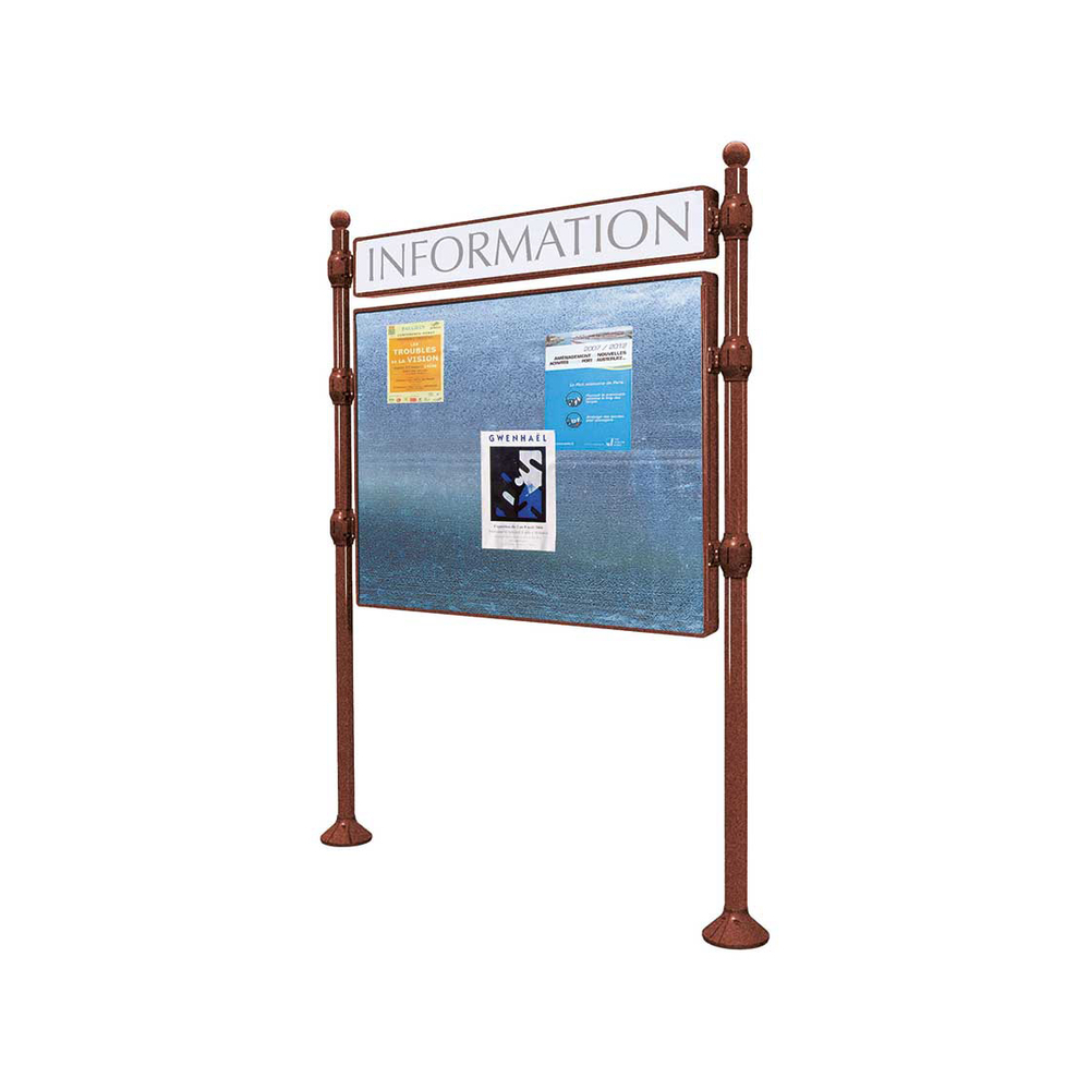 Panneau d'affichage libre Boule Aspect Corten - 870x1225 - Module initial - Bandeau-titre - PROCITY - 591132.S025