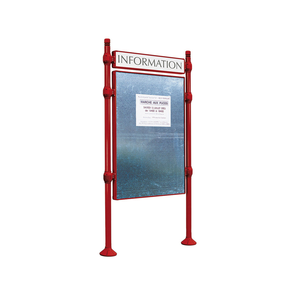 Panneau d'affichage libre City RAL3004 - 1225x870 - Module initial - Bandeau-titre - PROCITY - 591160.3004