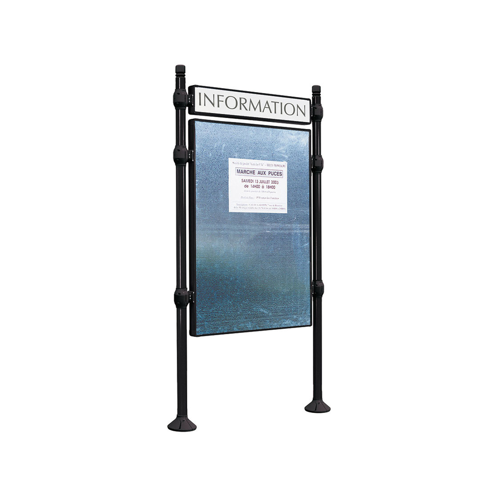 Panneau d'affichage libre City RAL9005 - 1225x870 - Module initial - Bandeau-titre - PROCITY - 591160.9005
