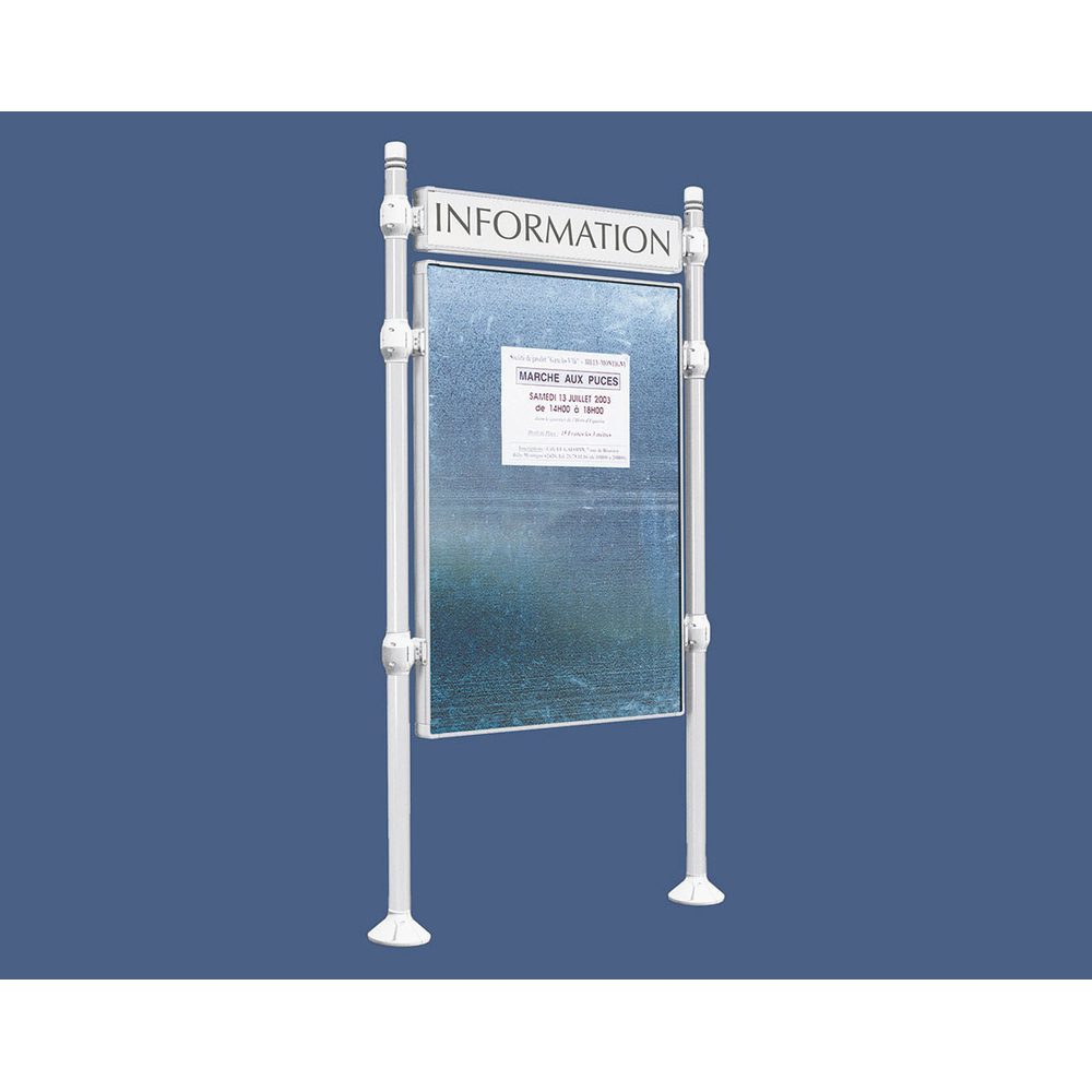 Panneau d'affichage libre City RAL9010 - 1225x870 - Module initial - Bandeau-titre - PROCITY - 591160.9010