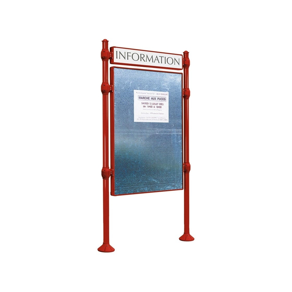 Panneau d'affichage libre Agora RAL3004 - 1225x870 - Module initial - Bandeau-titre - PROCITY - 591161.3004