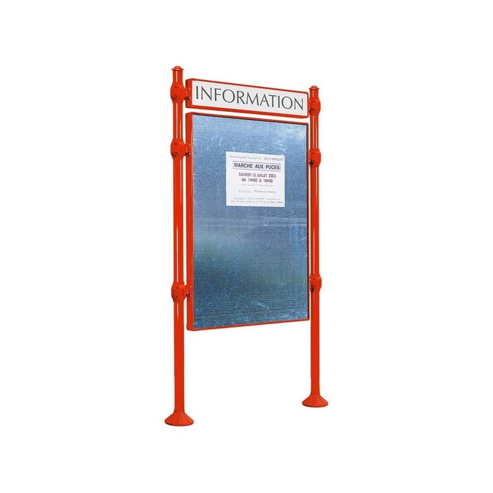 Panneau d'affichage libre Agora RAL3020 - 1225x870 - Module initial - Bandeau-titre - PROCITY - 591161.3020