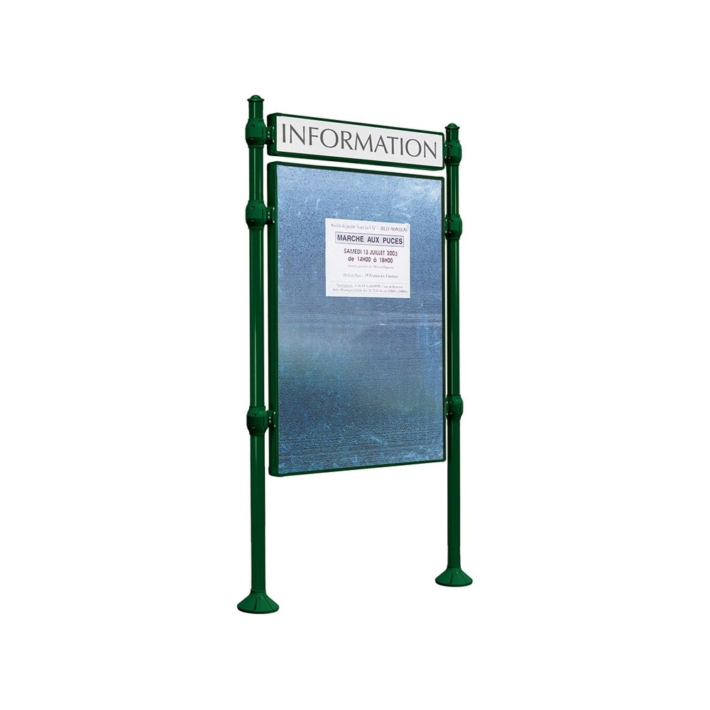 Panneau d'affichage libre Agora RAL6005 - 1225x870 - Module initial - Bandeau-titre - PROCITY - 591161.6005