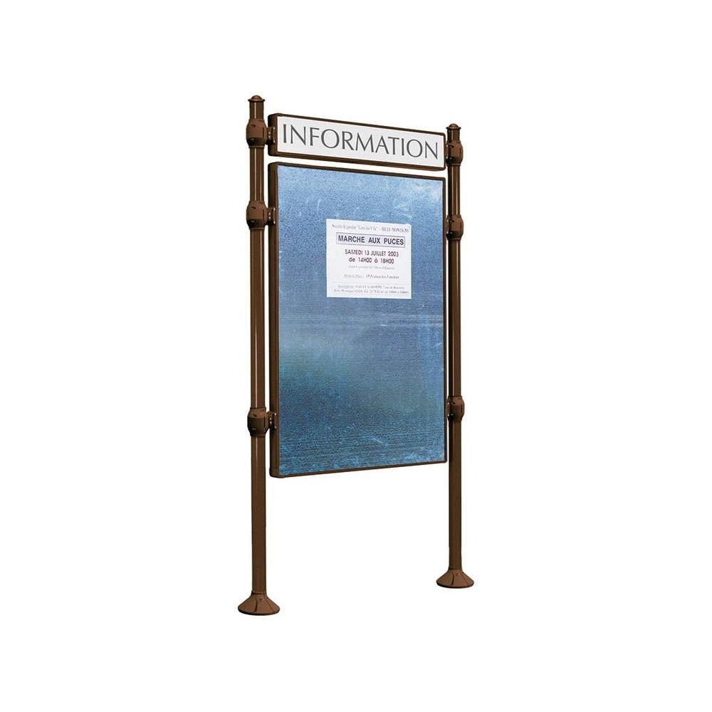 Panneau d'affichage libre Agora RAL8017 - 1225x870 - Module initial - Bandeau-titre - PROCITY - 591161.8017