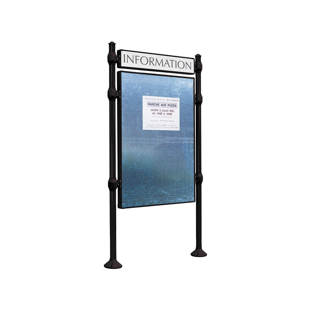 Panneau d'affichage libre Agora RAL9005 - 1225x870 - Module initial - Bandeau-titre - PROCITY - 591161.9005