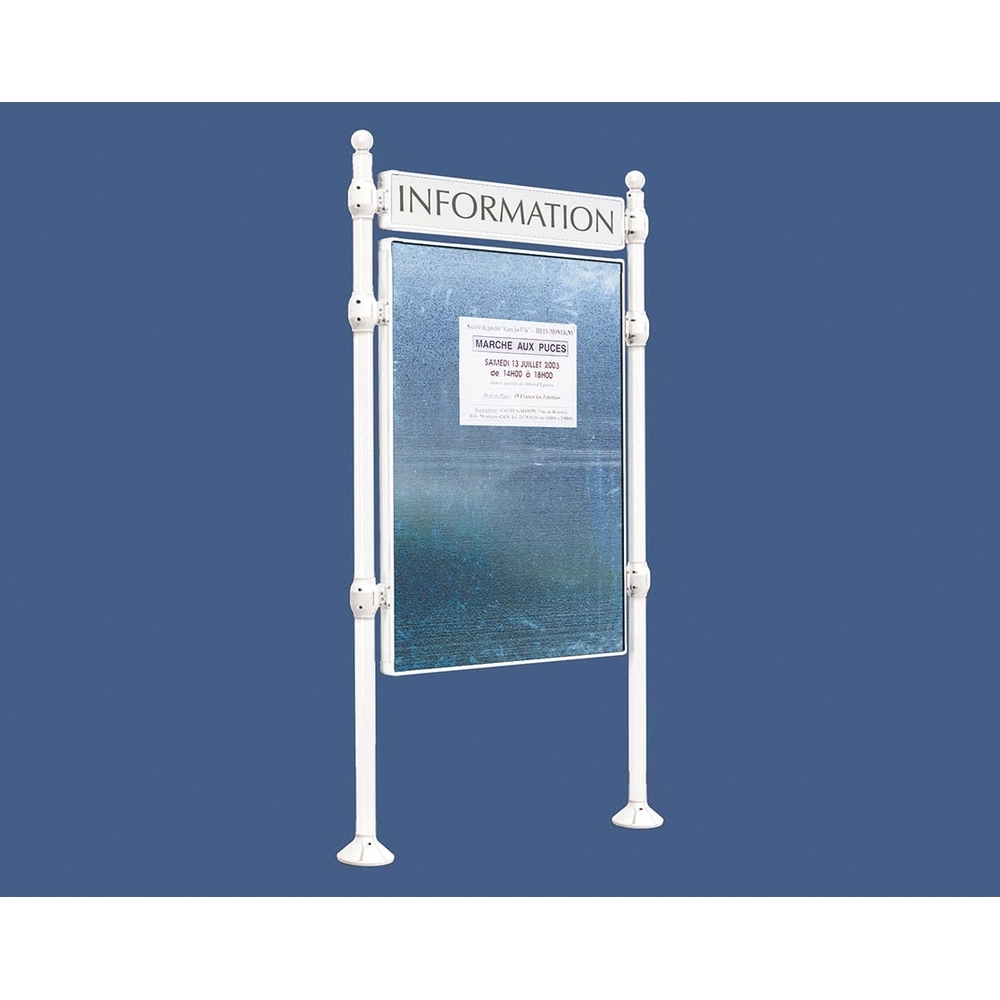 Panneau d'affichage libre Boule RAL9010 - 1225x870 - Module initial - Bandeau-titre - PROCITY - 591162.9010