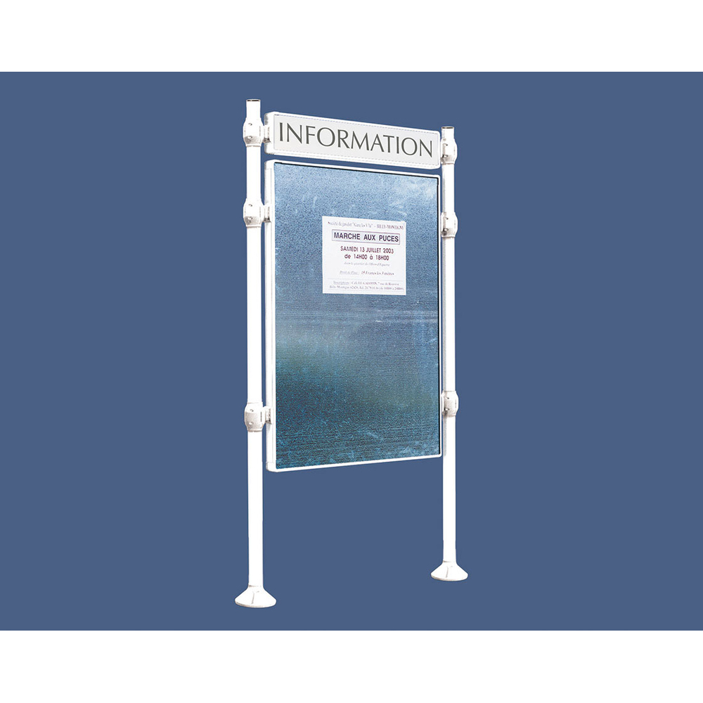 Panneau d'affichage libre Inox brossé RAL9010 - 1225x870 - Module initial - Bandeau-titre - PROCITY - 591169.9010
