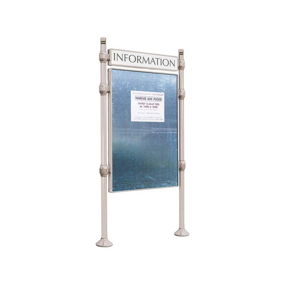 Panneau d'affichage libre City RAL7044 - 1670x1225 - Module initial - Bandeau-titre - PROCITY - 591220.7044