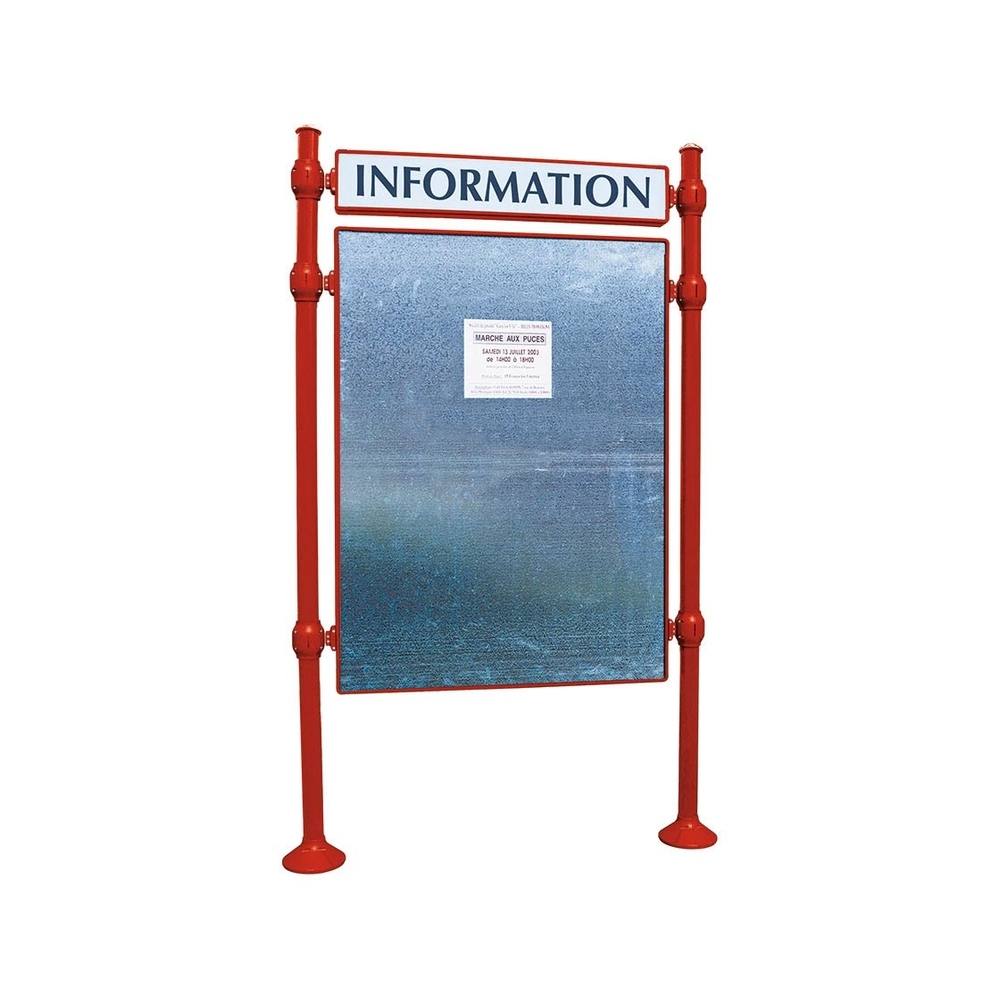 Panneau d'affichage libre Agora RAL3004 - 1670x1225 - Module initial - Bandeau-titre - PROCITY - 591221.3004