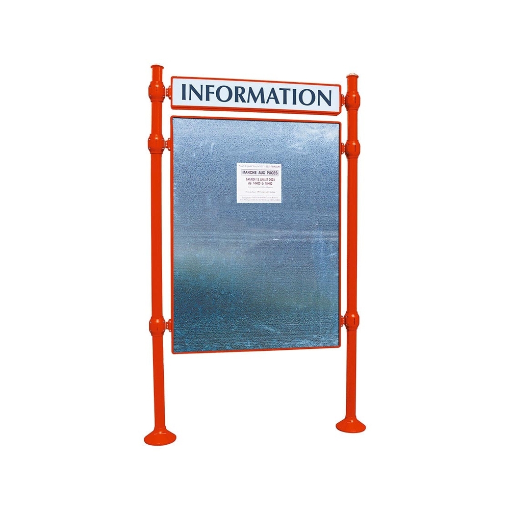 Panneau d'affichage libre Agora RAL3020 - 1670x1225 - Module initial - Bandeau-titre - PROCITY - 591221.3020
