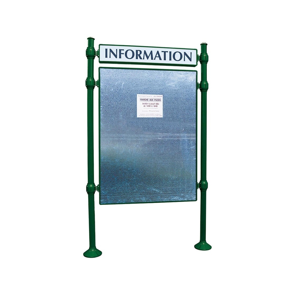 Panneau d'affichage libre Agora RAL6005 - 1670x1225 - Module initial - Bandeau-titre - PROCITY - 591221.6005
