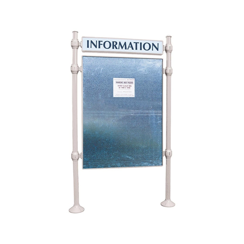 Panneau d'affichage libre Agora RAL7044 - 1670x1225 - Module initial - Bandeau-titre - PROCITY - 591221.7044