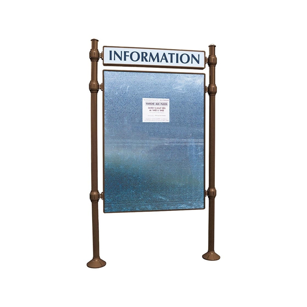 Panneau d'affichage libre Agora RAL8017 - 1670x1225 - Module initial - Bandeau-titre - PROCITY - 591221.8017