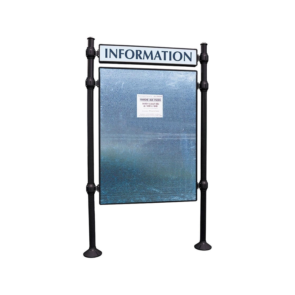 Panneau d'affichage libre Agora RAL9005 - 1670x1225 - Module initial - Bandeau-titre - PROCITY - 591221.9005