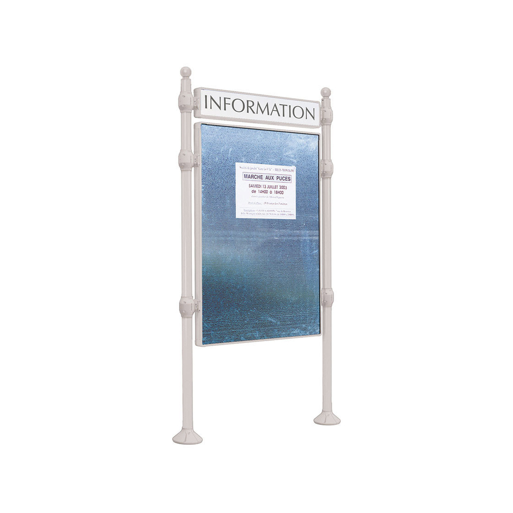 Panneau d'affichage libre Boule RAL7044 - 1670x1225 - Module initial - Bandeau-titre - PROCITY - 591222.7044