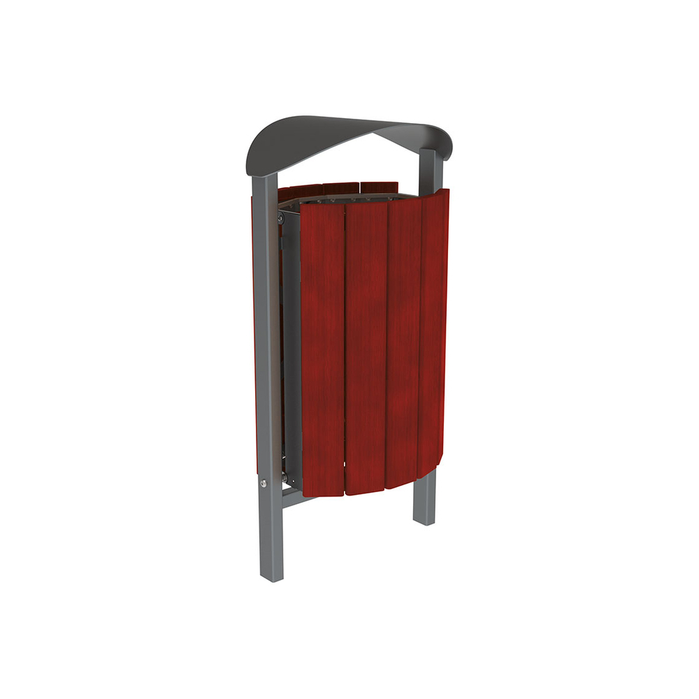 Corbeille Silaos acier et bois 50 litres Gris PROCITY - 594145.GPRO.ACAJ
