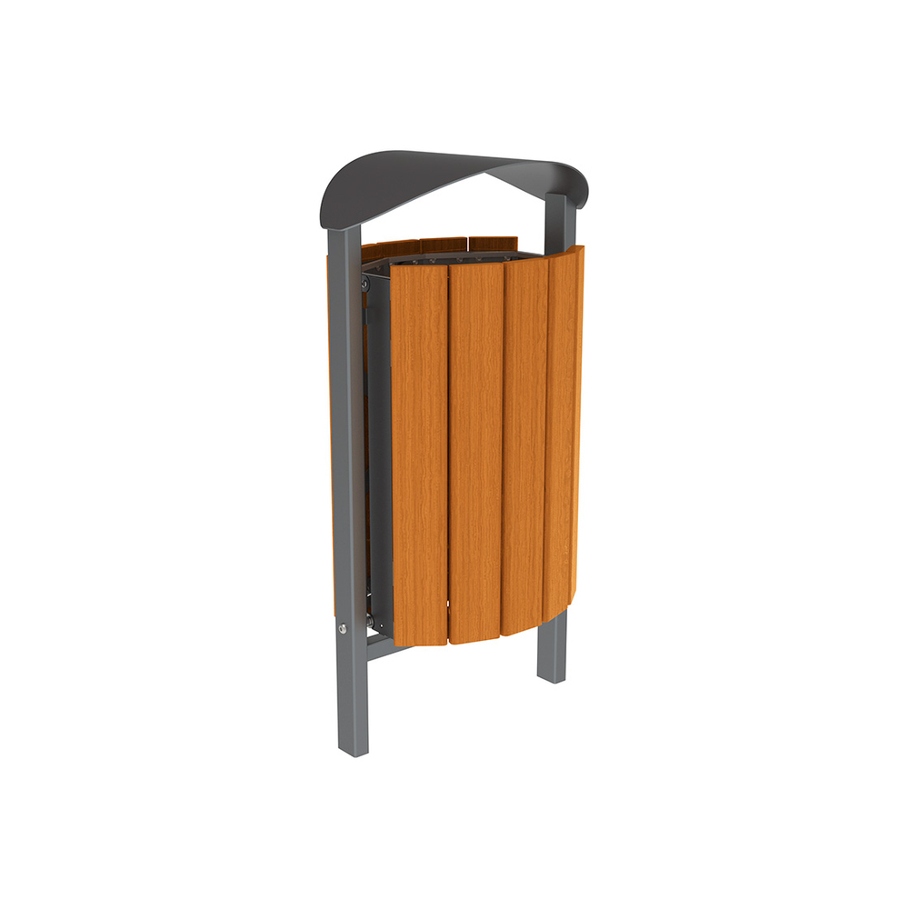 Corbeille Silaos acier et bois 50 litres Gris PROCITY - 594145.GPRO.CHEC