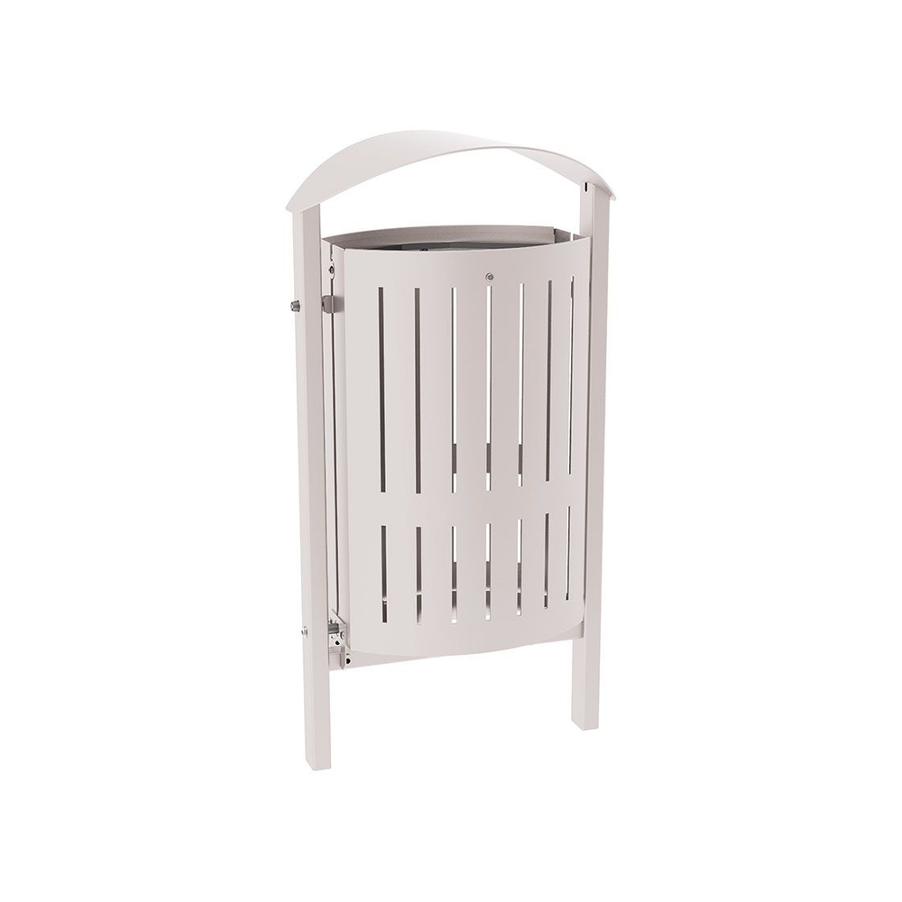 Corbeille Silaos acier 50 litres RAL7044 - Sans cendrier - Scellement direct - PROCITY - 594146.7044