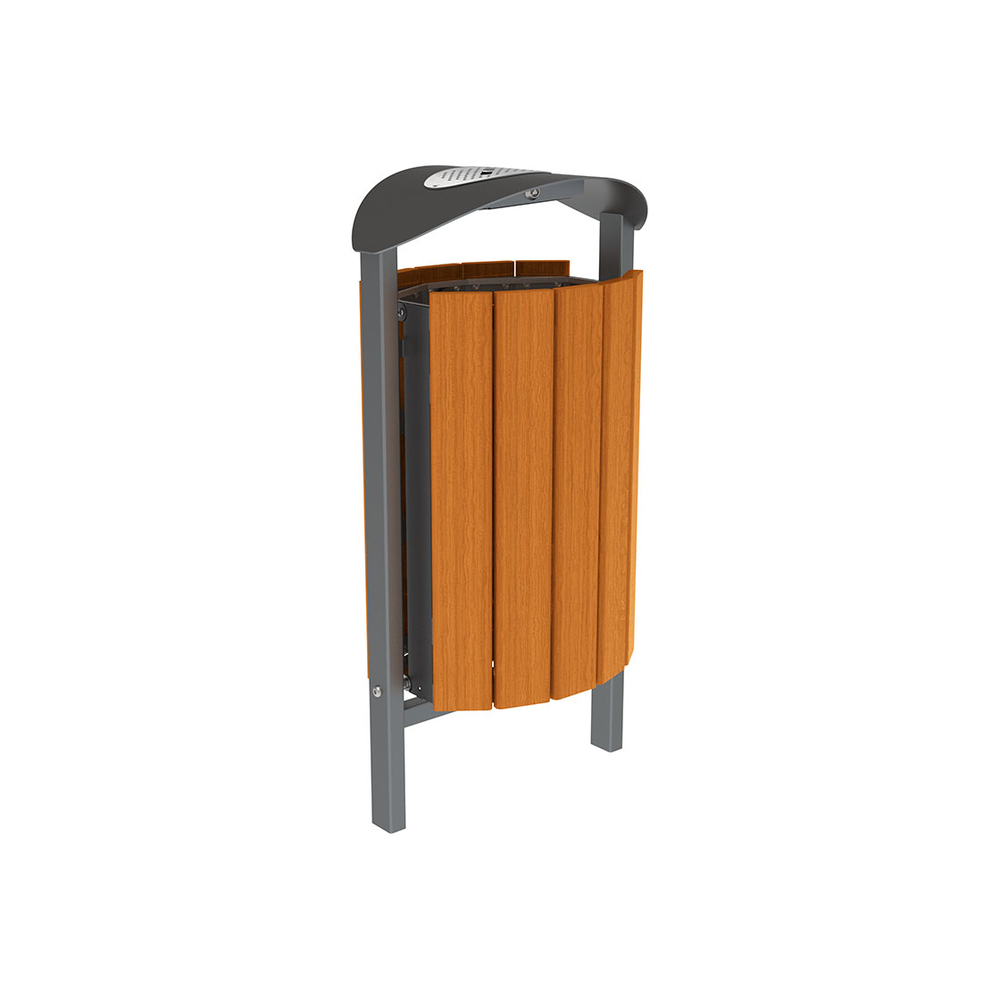 Corbeille Silaos acier et bois 50 litres Gris PROCITY - 594147.GPRO.CHEC