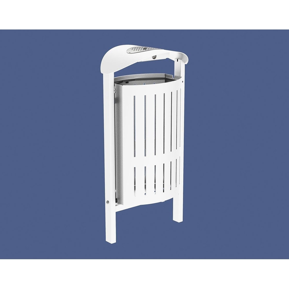 Corbeille Silaos acier 50 litres RAL9010 - cendrier - Scellement direct - PROCITY - 594148.9010