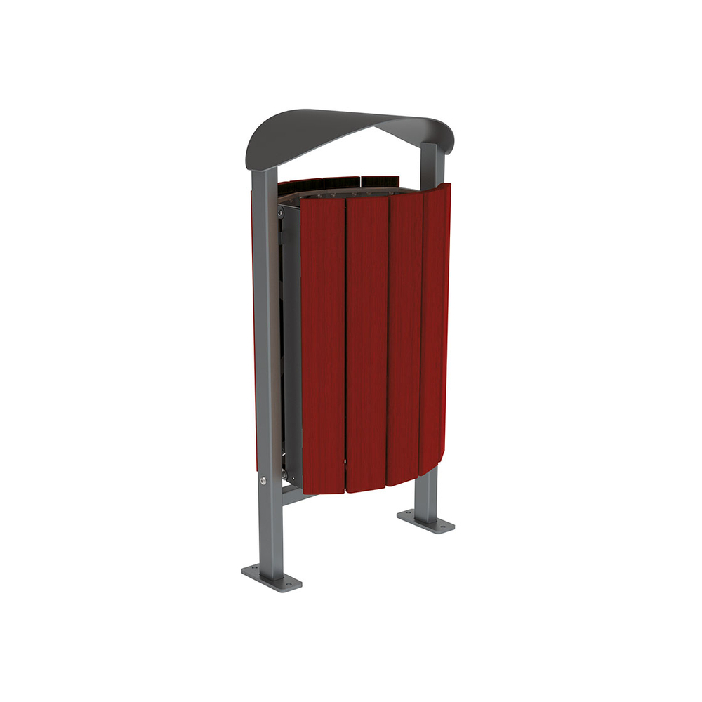 Corbeille Silaos acier et bois 50 litres Gris PROCITY - 594155.GPRO.ACAJ
